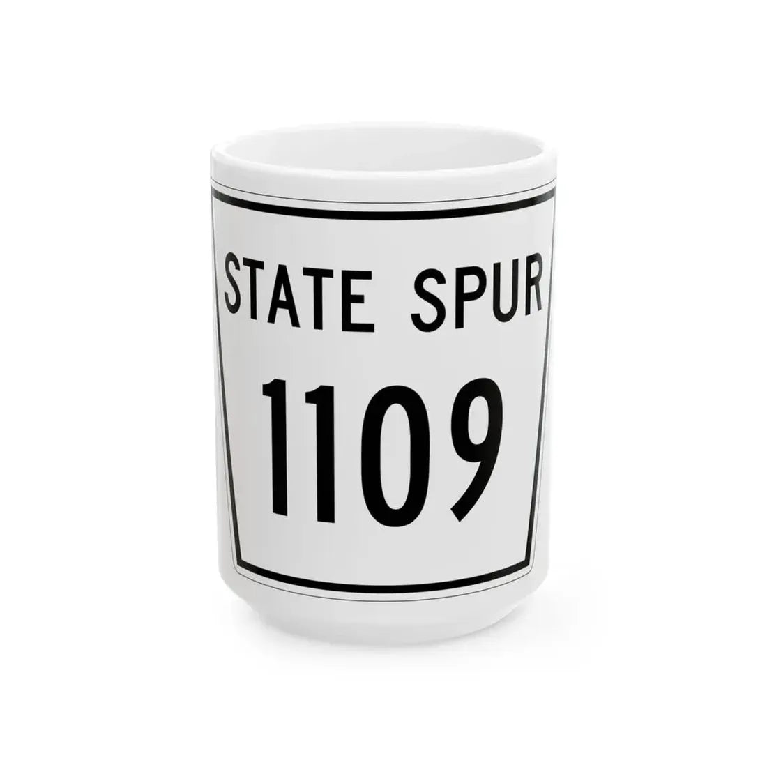 Nebraska State Spur 1109 (Nebraska) (Road Sign) White Coffee Mug 15oz - Go Mug Yourself