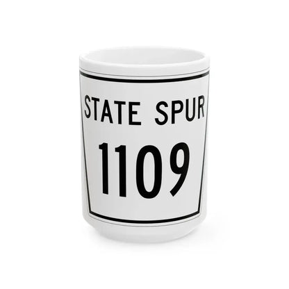 Nebraska State Spur 1109 (Nebraska) (Road Sign) White Coffee Mug 15oz - Go Mug Yourself
