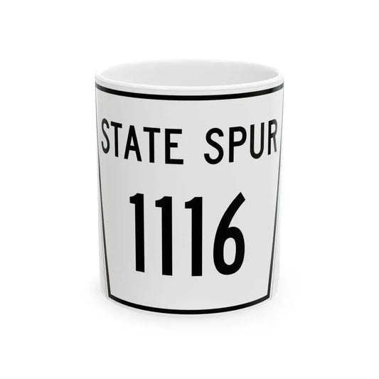 Nebraska State Spur 1116 (Nebraska) (Road Sign) White Coffee Mug 11oz - Go Mug Yourself