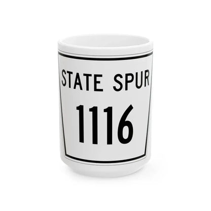 Nebraska State Spur 1116 (Nebraska) (Road Sign) White Coffee Mug 15oz - Go Mug Yourself