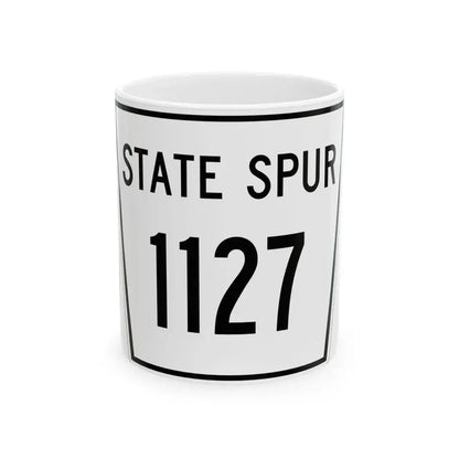 Nebraska State Spur 1127 (Nebraska) (Road Sign) White Coffee Mug 11oz - Go Mug Yourself
