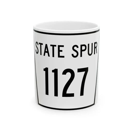 Nebraska State Spur 1127 (Nebraska) (Road Sign) White Coffee Mug 11oz - Go Mug Yourself