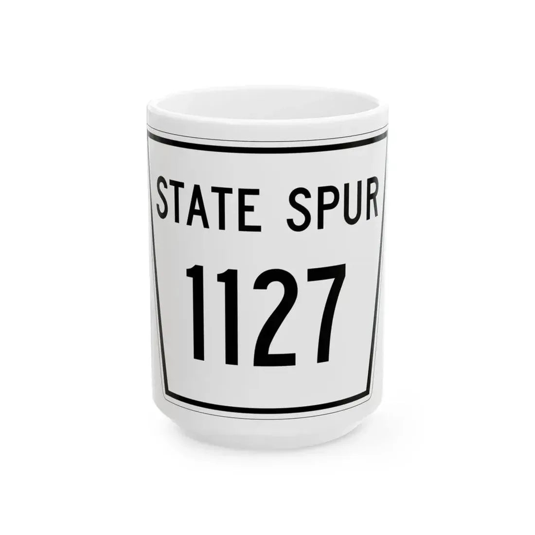 Nebraska State Spur 1127 (Nebraska) (Road Sign) White Coffee Mug 15oz - Go Mug Yourself