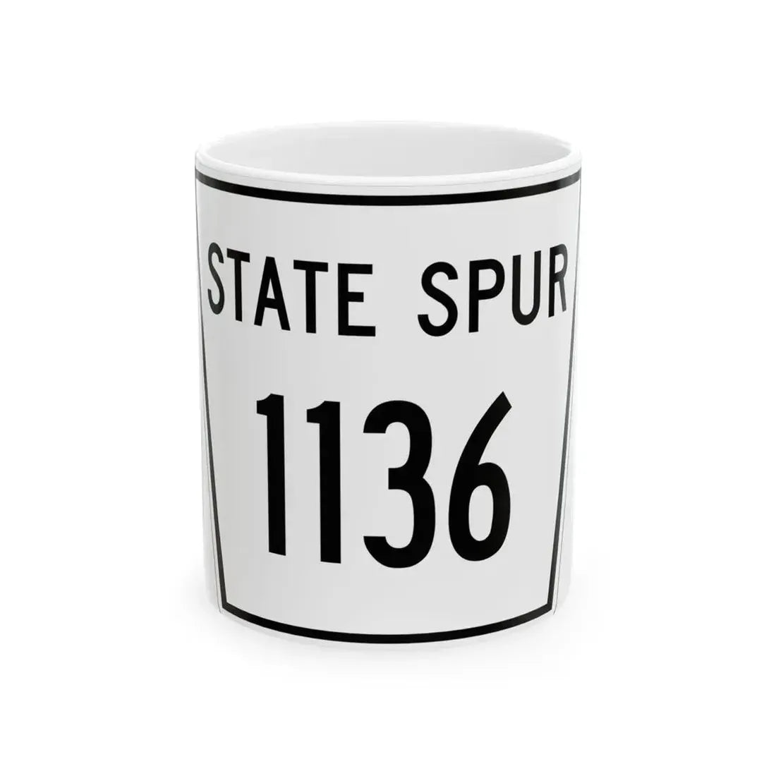Nebraska State Spur 1136 (Nebraska) (Road Sign) White Coffee Mug 11oz - Go Mug Yourself