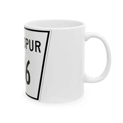 Nebraska State Spur 1136 (Nebraska) (Road Sign) White Coffee Mug - Go Mug Yourself