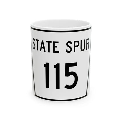 Nebraska State Spur 115 (Nebraska) (Road Sign) White Coffee Mug 11oz - Go Mug Yourself