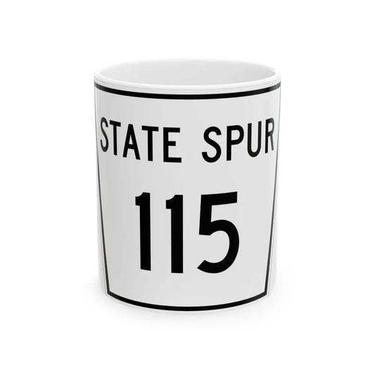 Nebraska State Spur 115 (Nebraska) (Road Sign) White Coffee Mug 11oz - Go Mug Yourself