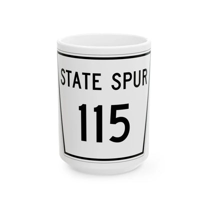 Nebraska State Spur 115 (Nebraska) (Road Sign) White Coffee Mug 15oz - Go Mug Yourself