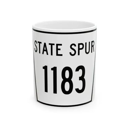 Nebraska State Spur 1183 (Nebraska) (Road Sign) White Coffee Mug 11oz - Go Mug Yourself