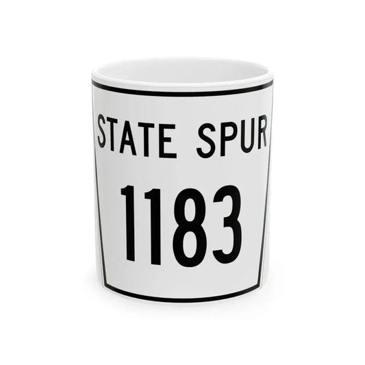 Nebraska State Spur 1183 (Nebraska) (Road Sign) White Coffee Mug 11oz - Go Mug Yourself
