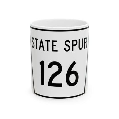 Nebraska State Spur 126 (Nebraska) (Road Sign) White Coffee Mug 11oz - Go Mug Yourself