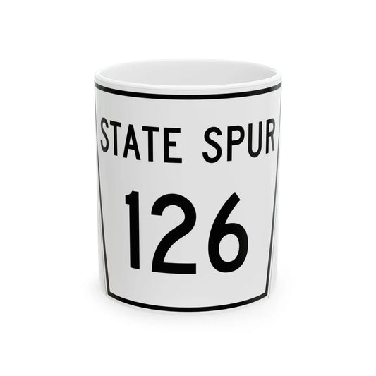 Nebraska State Spur 126 (Nebraska) (Road Sign) White Coffee Mug 11oz - Go Mug Yourself