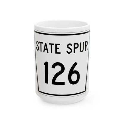 Nebraska State Spur 126 (Nebraska) (Road Sign) White Coffee Mug 15oz - Go Mug Yourself
