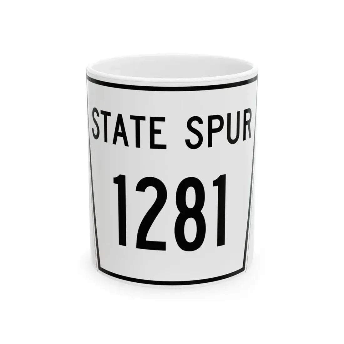 Nebraska State Spur 1281 (Nebraska) (Road Sign) White Coffee Mug 11oz - Go Mug Yourself