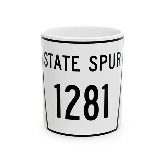Nebraska State Spur 1281 (Nebraska) (Road Sign) White Coffee Mug 11oz - Go Mug Yourself