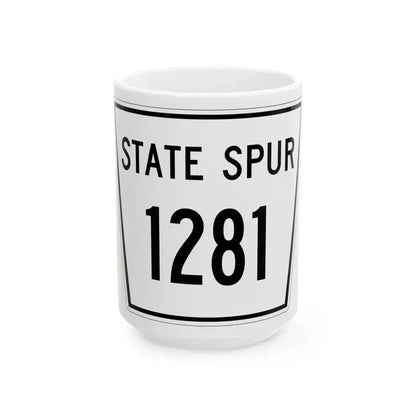 Nebraska State Spur 1281 (Nebraska) (Road Sign) White Coffee Mug 15oz - Go Mug Yourself