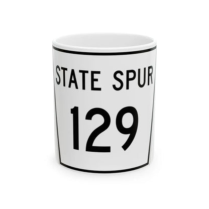Nebraska State Spur 129 (Nebraska) (Road Sign) White Coffee Mug 11oz - Go Mug Yourself