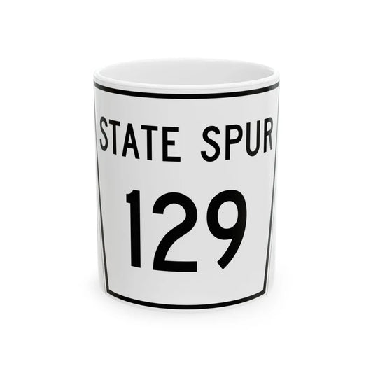Nebraska State Spur 129 (Nebraska) (Road Sign) White Coffee Mug 11oz - Go Mug Yourself