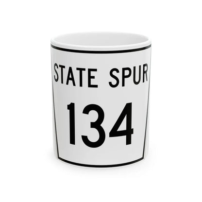 Nebraska State Spur 134 (Nebraska) (Road Sign) White Coffee Mug 11oz - Go Mug Yourself