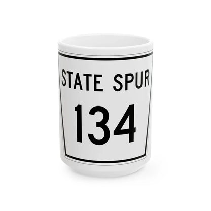 Nebraska State Spur 134 (Nebraska) (Road Sign) White Coffee Mug 15oz - Go Mug Yourself