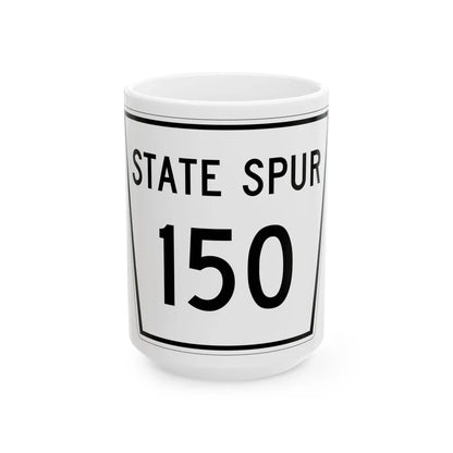 Nebraska State Spur 150 (Nebraska) (Road Sign) White Coffee Mug 15oz - Go Mug Yourself