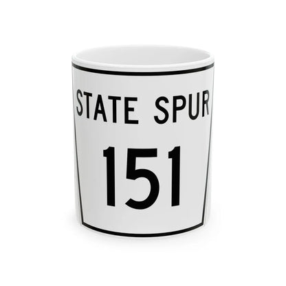 Nebraska State Spur 151 (Nebraska) (Road Sign) White Coffee Mug 11oz - Go Mug Yourself