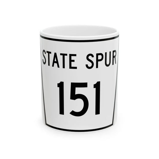 Nebraska State Spur 151 (Nebraska) (Road Sign) White Coffee Mug 11oz - Go Mug Yourself