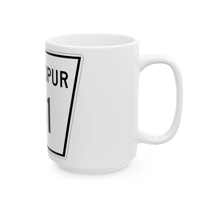 Nebraska State Spur 151 (Nebraska) (Road Sign) White Coffee Mug - Go Mug Yourself
