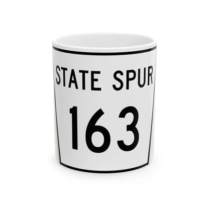 Nebraska State Spur 163 (Nebraska) (Road Sign) White Coffee Mug 11oz - Go Mug Yourself