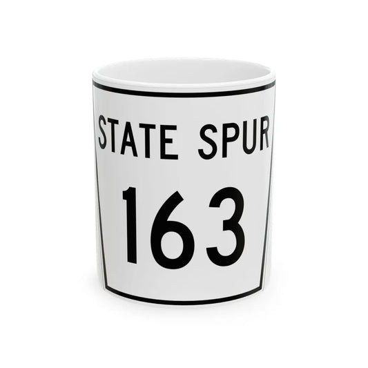Nebraska State Spur 163 (Nebraska) (Road Sign) White Coffee Mug 11oz - Go Mug Yourself