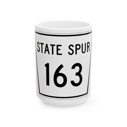 Nebraska State Spur 163 (Nebraska) (Road Sign) White Coffee Mug 15oz - Go Mug Yourself