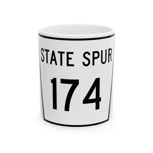 Nebraska State Spur 174 (Nebraska) (Road Sign) White Coffee Mug 11oz - Go Mug Yourself
