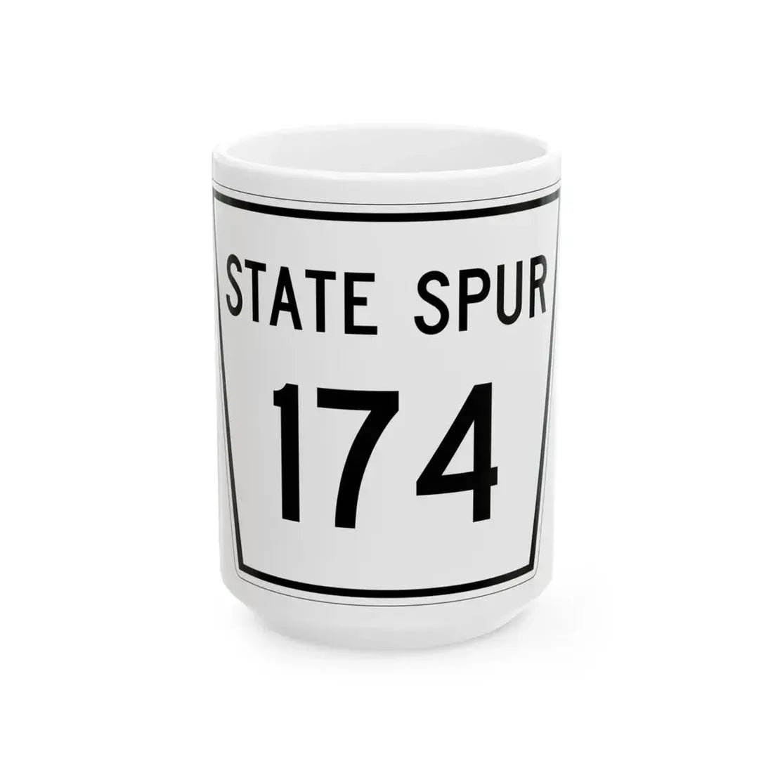 Nebraska State Spur 174 (Nebraska) (Road Sign) White Coffee Mug 15oz - Go Mug Yourself