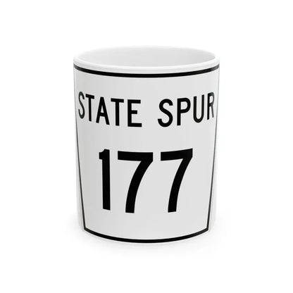 Nebraska State Spur 177 (Nebraska) (Road Sign) White Coffee Mug 11oz - Go Mug Yourself