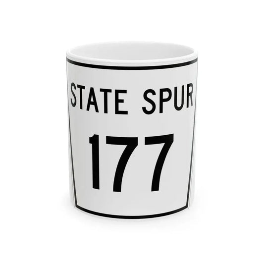 Nebraska State Spur 177 (Nebraska) (Road Sign) White Coffee Mug 11oz - Go Mug Yourself