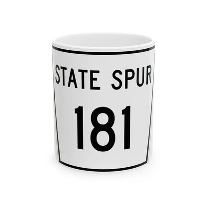 Nebraska State Spur 181 (Nebraska) (Road Sign) White Coffee Mug 11oz - Go Mug Yourself