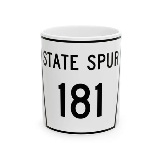 Nebraska State Spur 181 (Nebraska) (Road Sign) White Coffee Mug 11oz - Go Mug Yourself