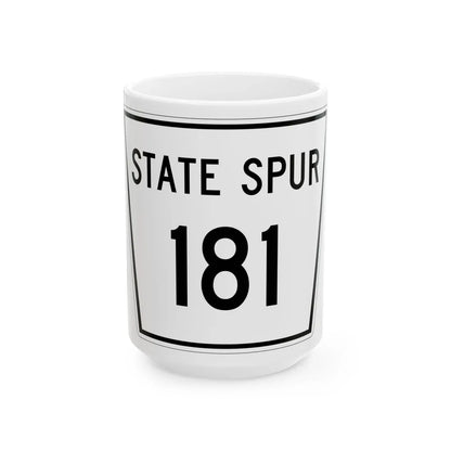 Nebraska State Spur 181 (Nebraska) (Road Sign) White Coffee Mug 15oz - Go Mug Yourself