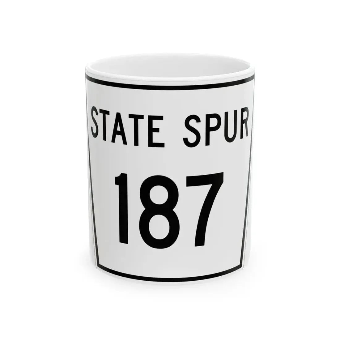 Nebraska State Spur 187 (Nebraska) (Road Sign) White Coffee Mug 11oz - Go Mug Yourself