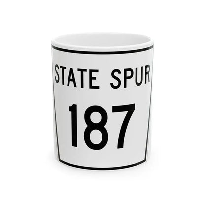 Nebraska State Spur 187 (Nebraska) (Road Sign) White Coffee Mug 11oz - Go Mug Yourself