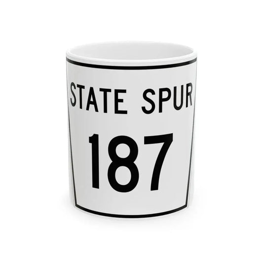 Nebraska State Spur 187 (Nebraska) (Road Sign) White Coffee Mug 11oz - Go Mug Yourself