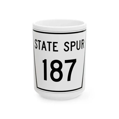 Nebraska State Spur 187 (Nebraska) (Road Sign) White Coffee Mug 15oz - Go Mug Yourself