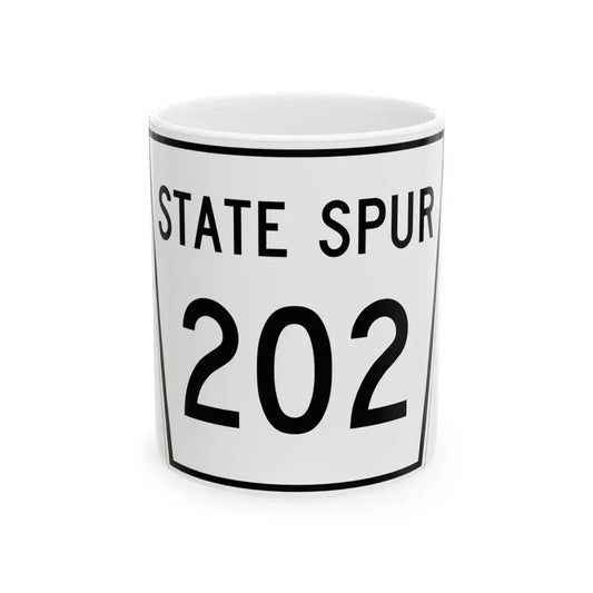 Nebraska State Spur 202 (Nebraska) (Road Sign) White Coffee Mug 11oz - Go Mug Yourself