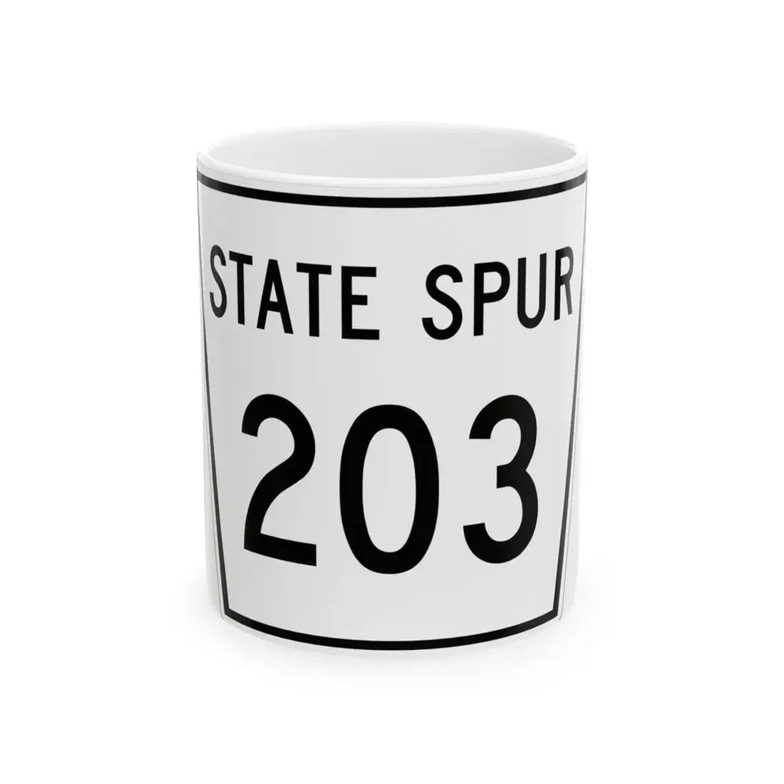 Nebraska State Spur 203 (Nebraska) (Road Sign) White Coffee Mug 11oz - Go Mug Yourself
