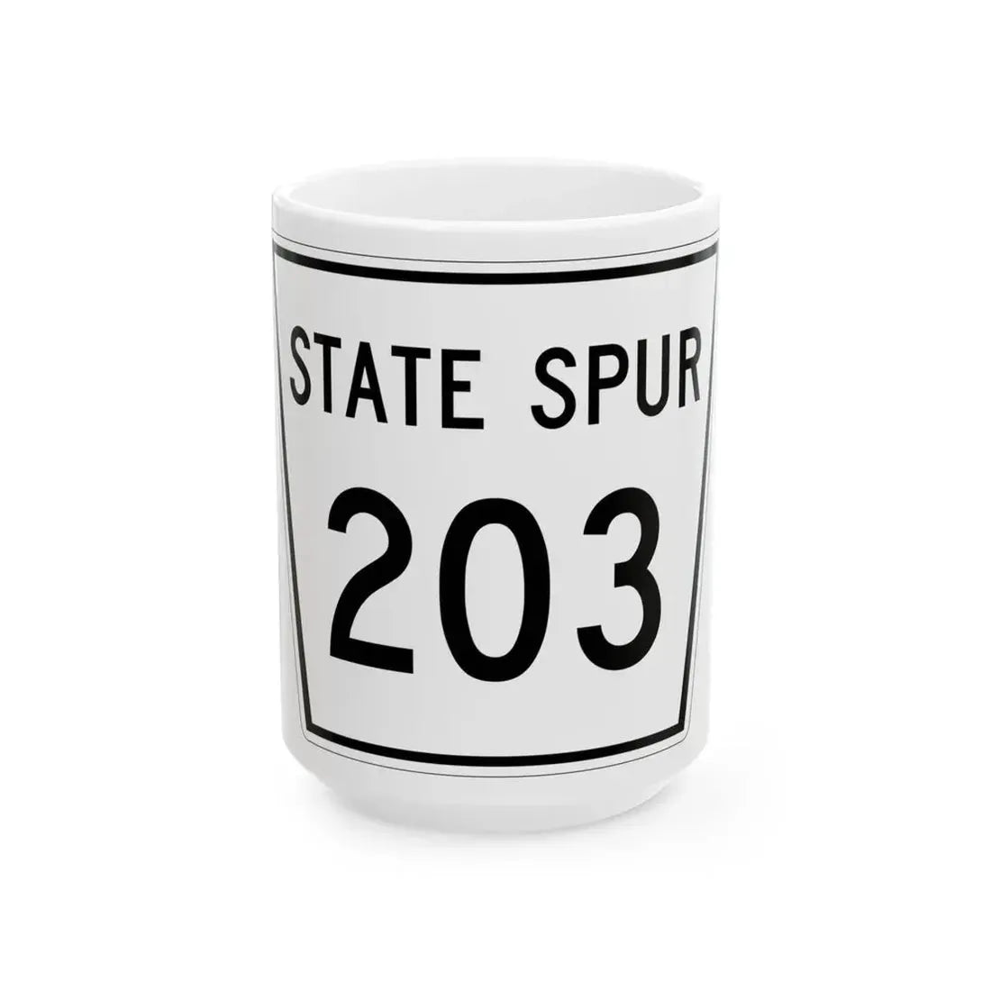 Nebraska State Spur 203 (Nebraska) (Road Sign) White Coffee Mug 15oz - Go Mug Yourself