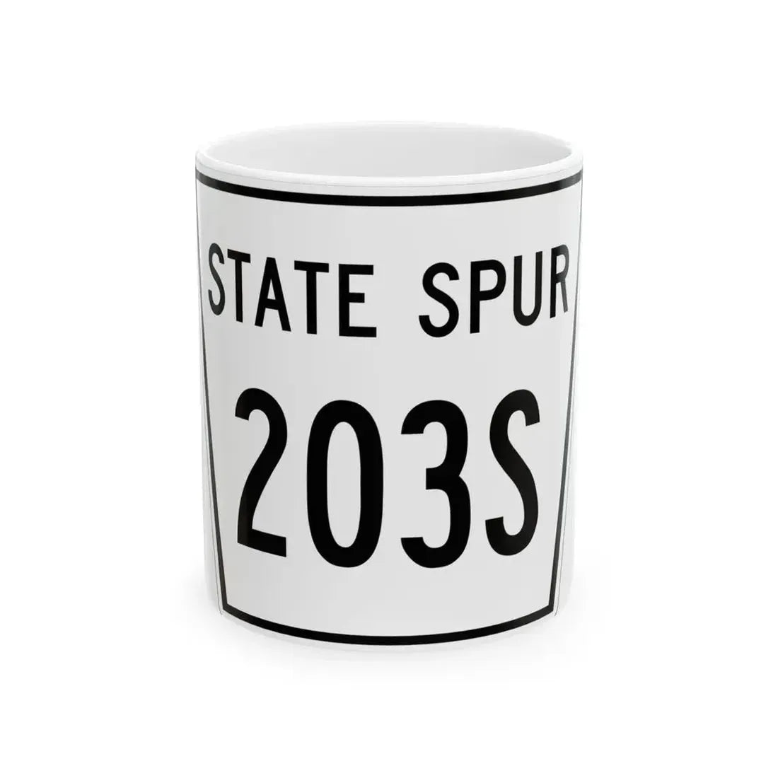 Nebraska State Spur 203S (Nebraska) (Road Sign) White Coffee Mug 11oz - Go Mug Yourself