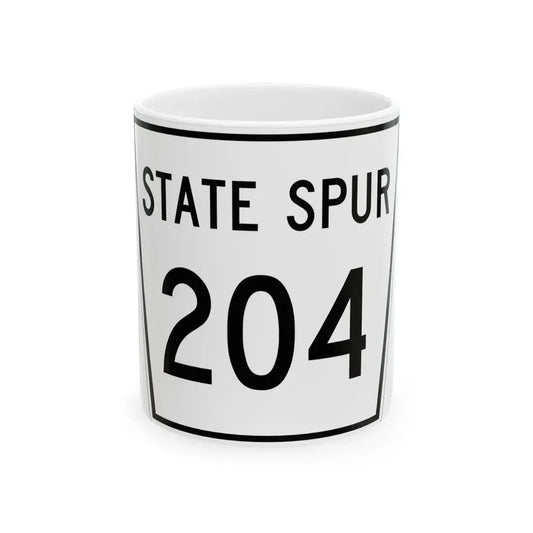 Nebraska State Spur 204 (Nebraska) (Road Sign) White Coffee Mug 11oz - Go Mug Yourself