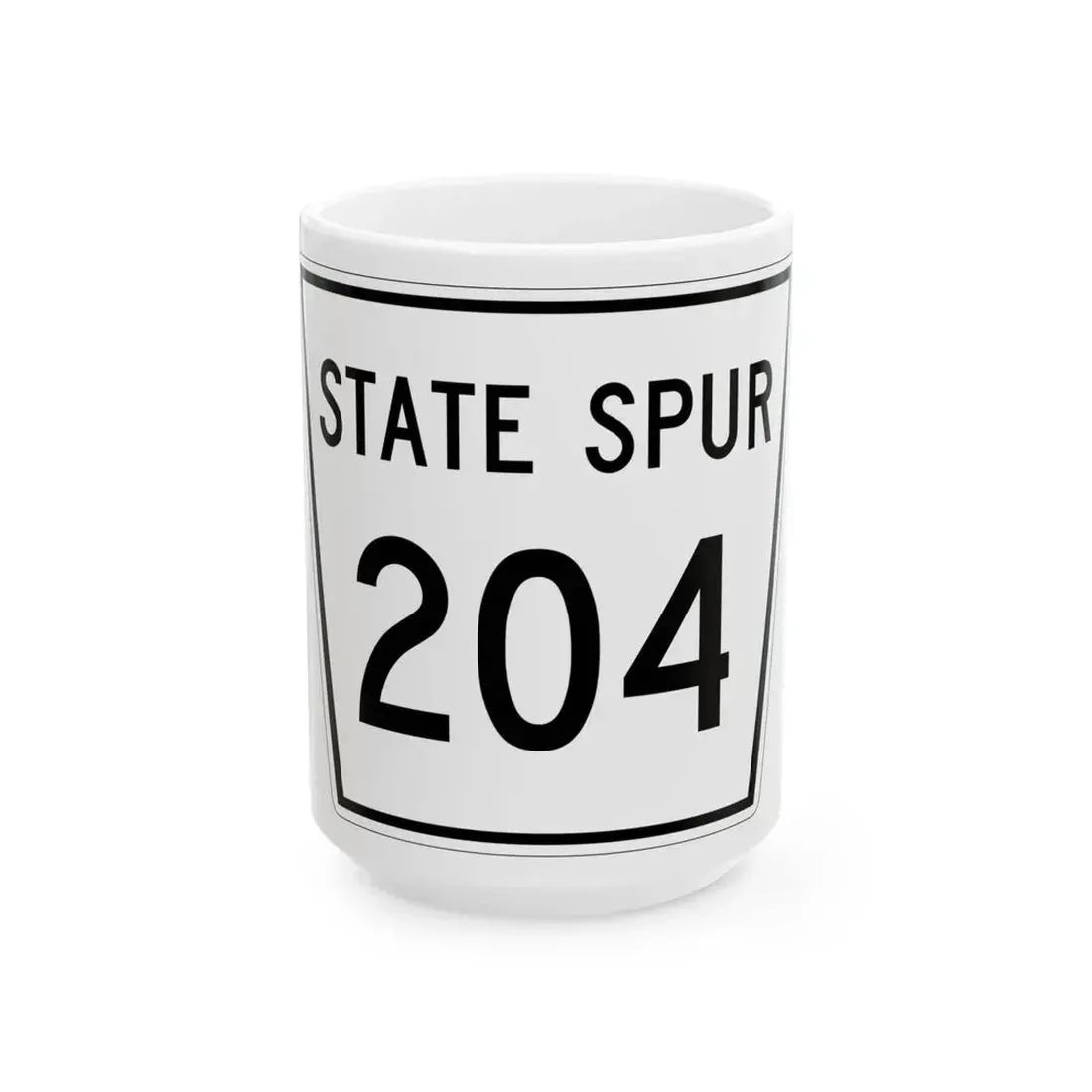 Nebraska State Spur 204 (Nebraska) (Road Sign) White Coffee Mug 15oz - Go Mug Yourself