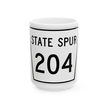 Nebraska State Spur 204 (Nebraska) (Road Sign) White Coffee Mug 15oz - Go Mug Yourself