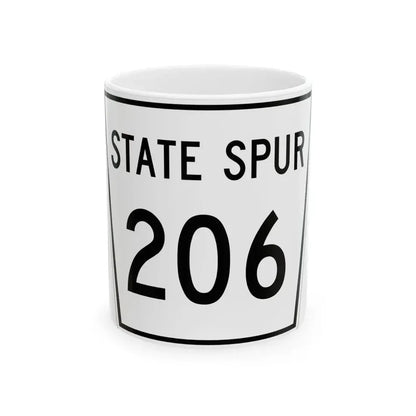Nebraska State Spur 206 (Nebraska) (Road Sign) White Coffee Mug 11oz - Go Mug Yourself